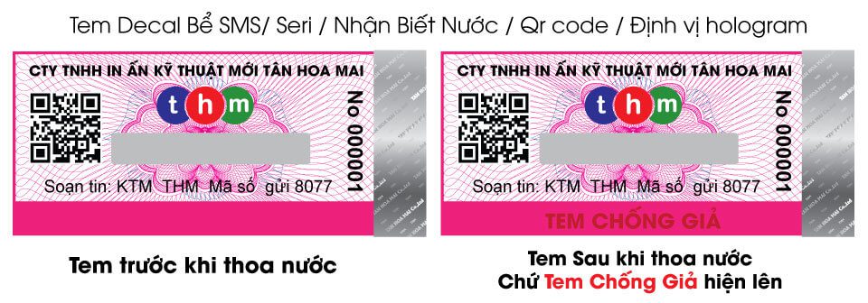 tem chống giả nhận biết nước điện tử sms tân hoa mai