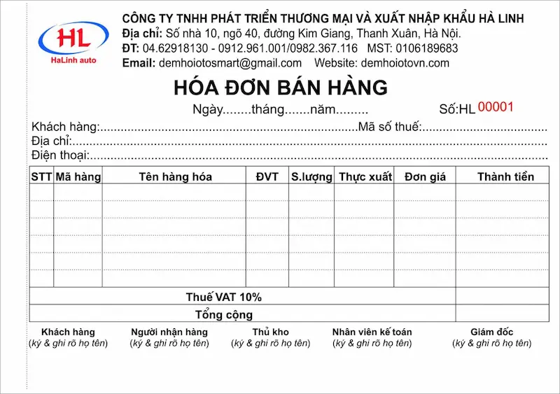 In Hóa Đơn Bán Lẻ Vật Liệu Xây Dựng