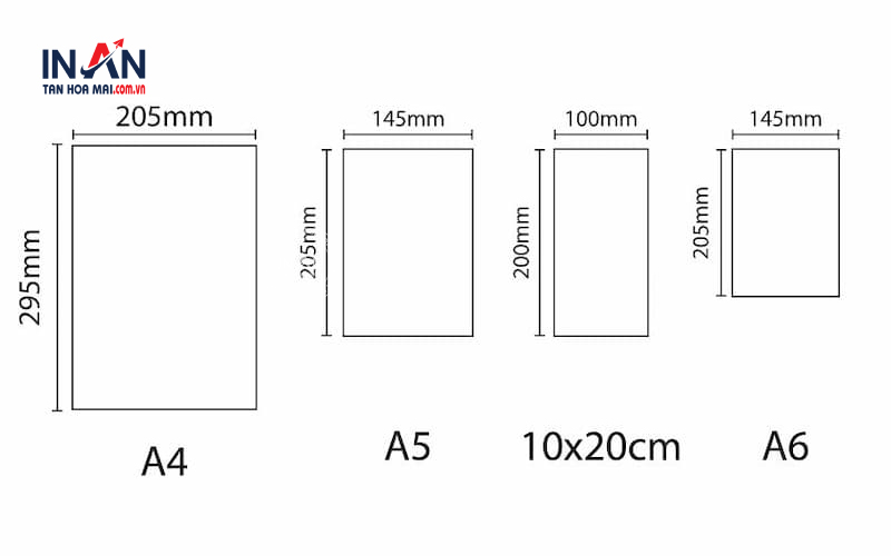 Các kích thước tờ rơi Chuẩn A3, A4, A5 thường dùng