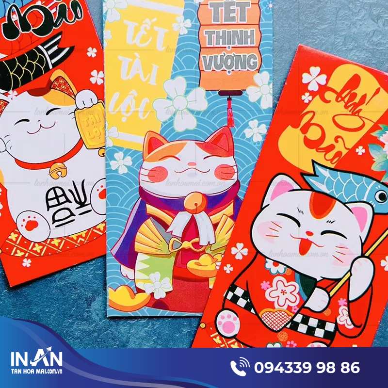 13+ Mẫu bao lì xì hình hoạt hình: Đẹp, Ngộ Nghĩnh & Nơi in uy tín