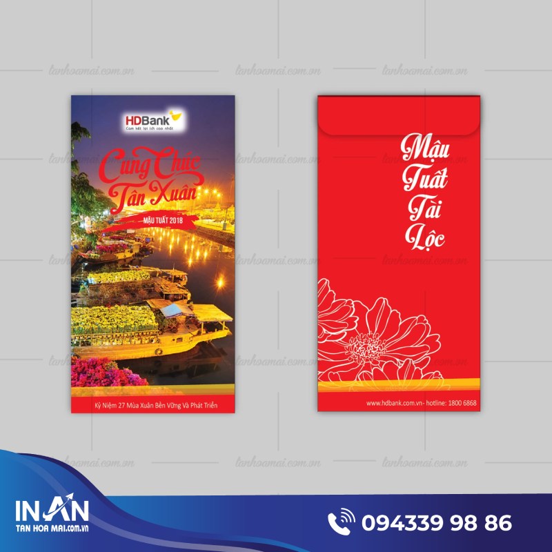 33+ Mẫu bao lì xì ngân hàng: Đẹp & Địa chỉ in uy tín, rẻ HCM