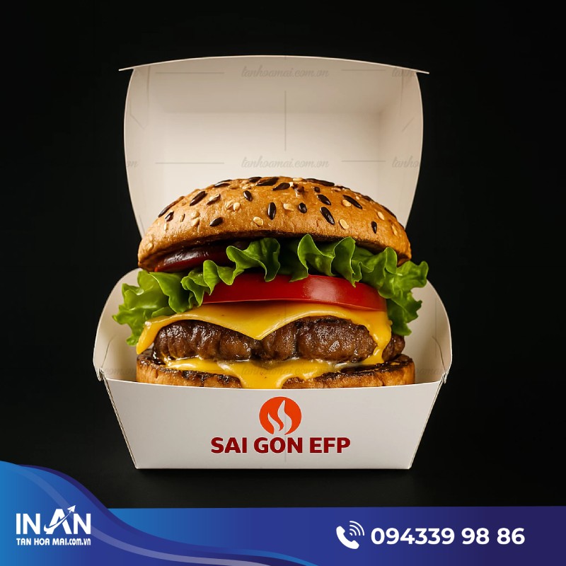 30 Mẫu hộp giấy Hamburger thiết kế Đẹp, In hộp Hamburger theo yêu cầu