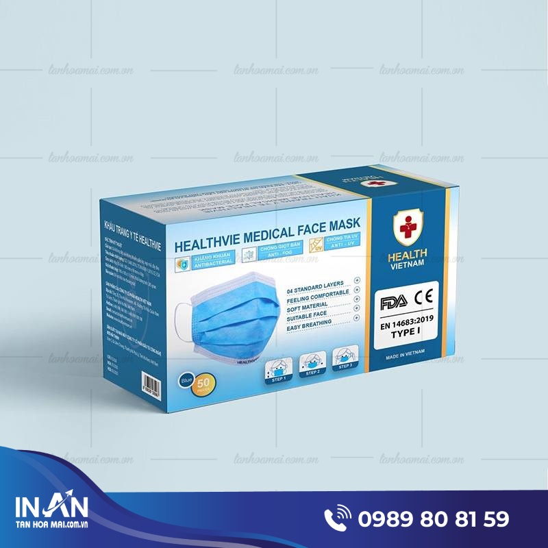 17+ Mẫu hộp khẩu trang giá rẻ tại xưởng, In nhanh theo yêu cầu