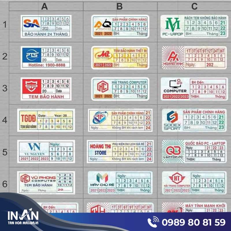 99+ Mẫu in tem bảo hành giá rẻ, in nhanh, thiết kế 0đ