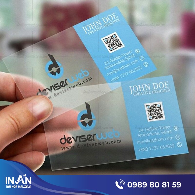 21+ Mẫu name card nhựa trong suốt đẹp, In nhanh giá rẻ ở HCM