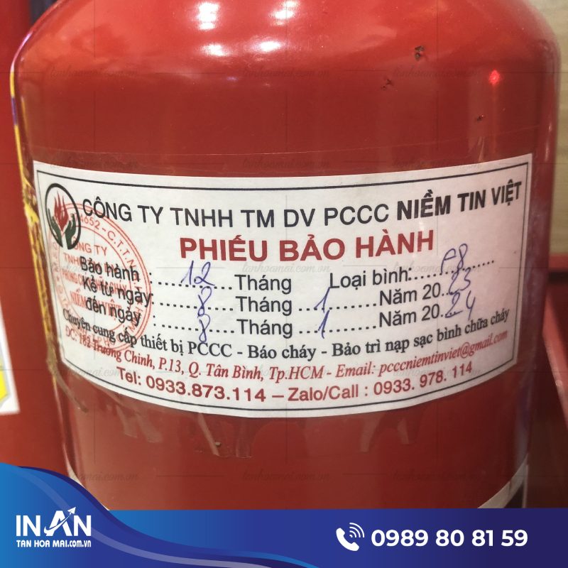 10+ Mẫu tem bảo hành bình chữa cháy phổ biến nhất