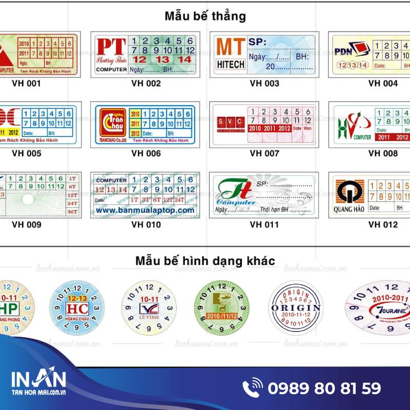 15+ Mẫu tem bảo hành điện thoại giá rẻ, nhanh, uy tín