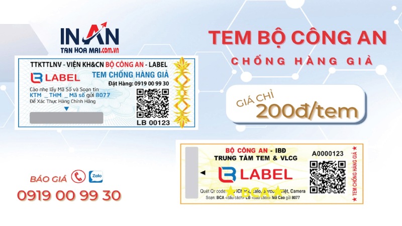 Báo giá in tem bộ công an
