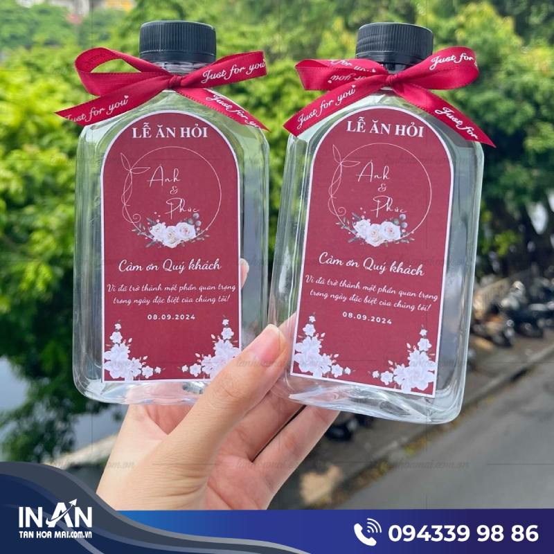 45+ Mẫu tem dán chai nước đám cưới Đẹp, Tinh tế & Dễ ứng dụng