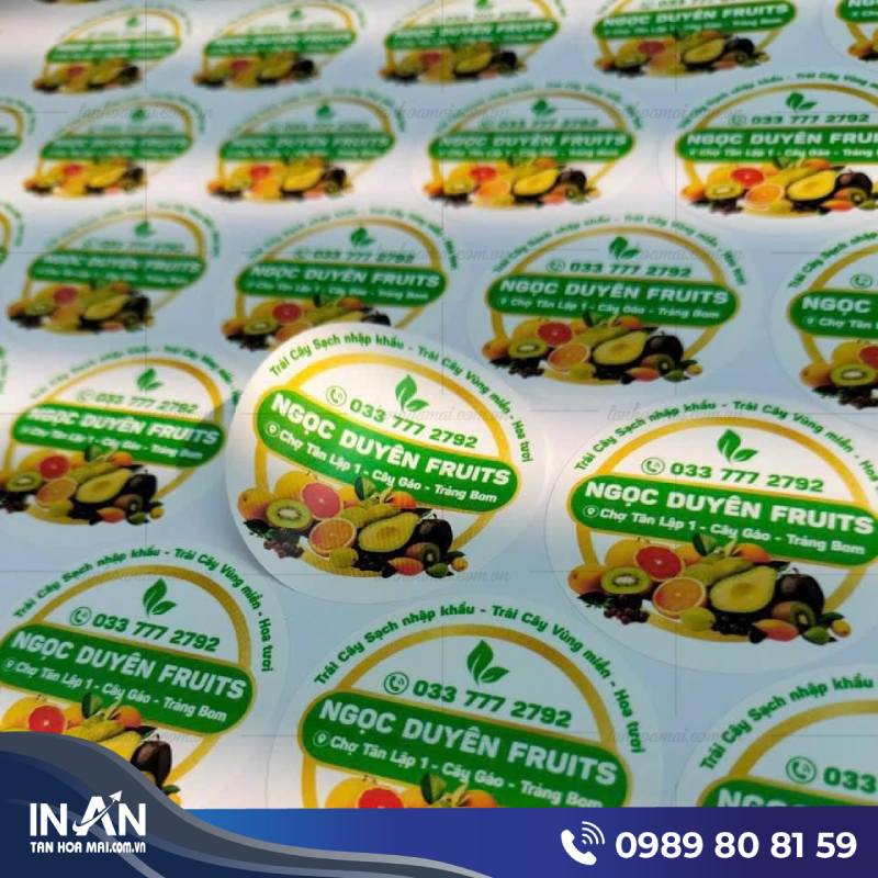 17+ Mẫu Tem dán hoa quả, trái cây đẹp, in nhanh giá rẻ