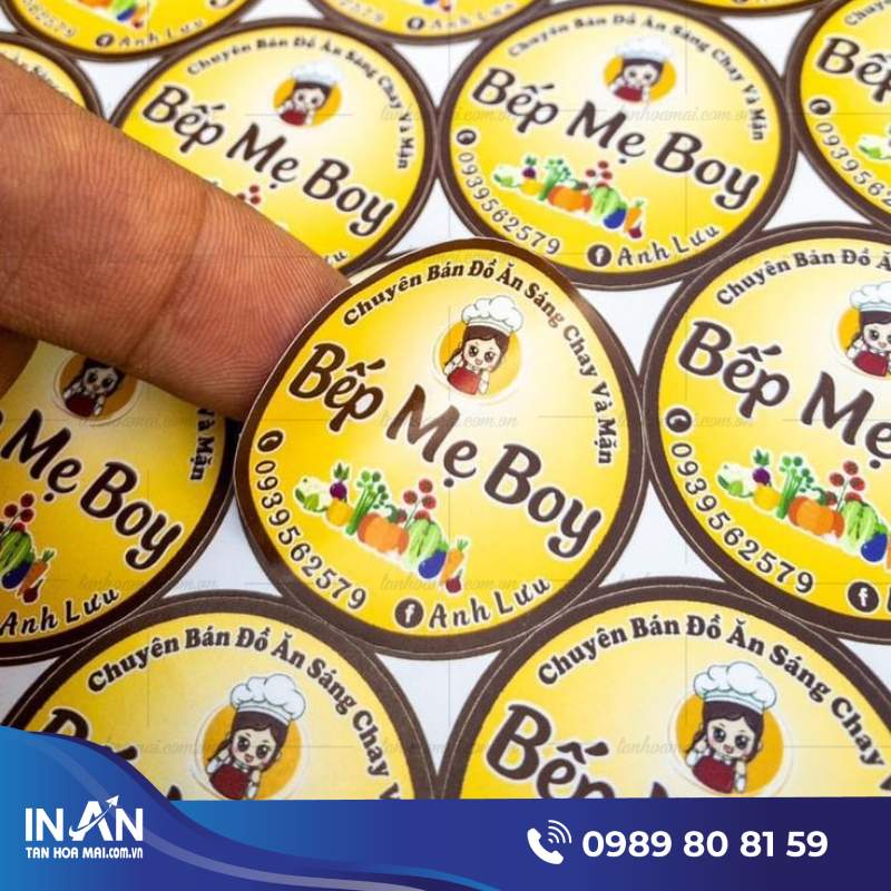 13+ Mẫu tem dán thương hiệu đẹp, Chuyên nghiệp, In giá rẻ ở HCM