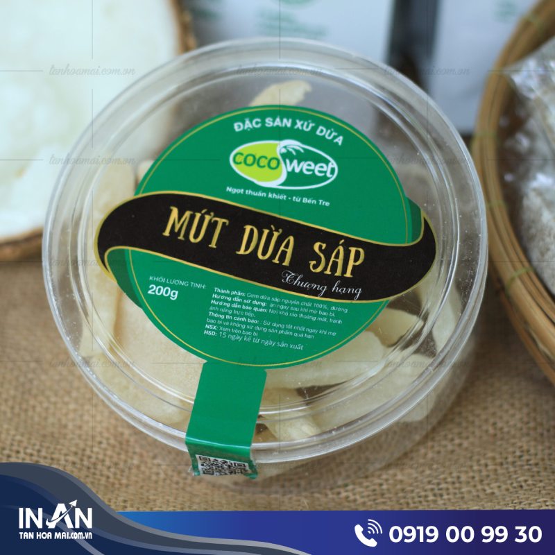 25+ Mẫu tem nhãn mứt dừa đẹp, Thu hút, In nhanh giá rẻ HCM