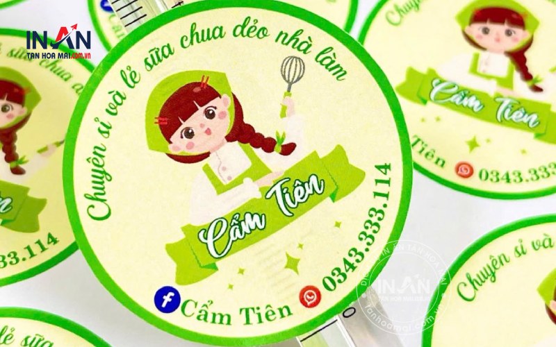 Tem nhãn quán ăn vặt in nhanh