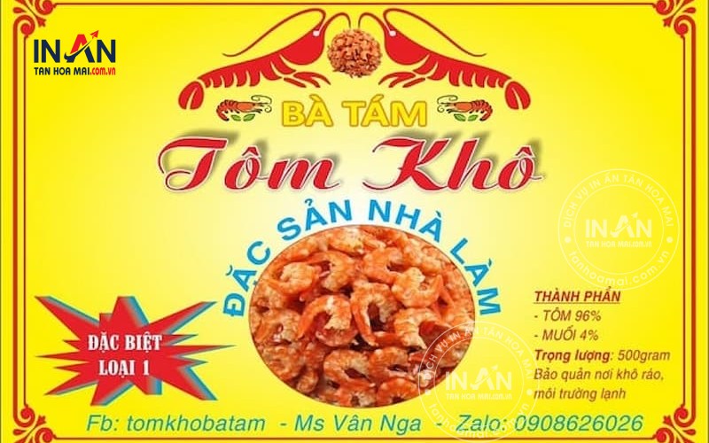 Thiết kế tem nhãn tôm khô cần cân nhắc gì?