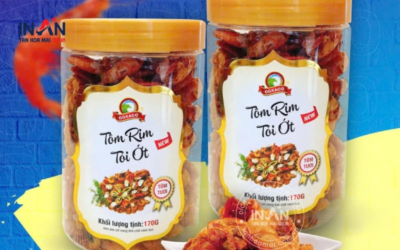 Mẫu tem tôm khô thiết kế đa dạng