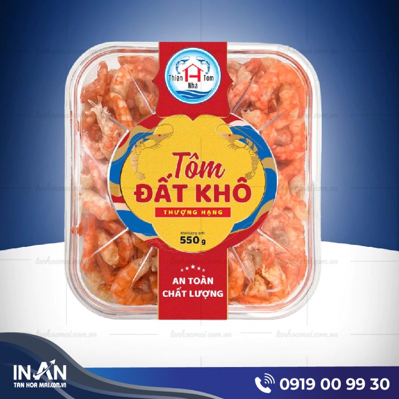 19+ Mẫu tem nhãn tôm khô: Thiết kế đẹp, In nhanh giá rẻ tại HCM