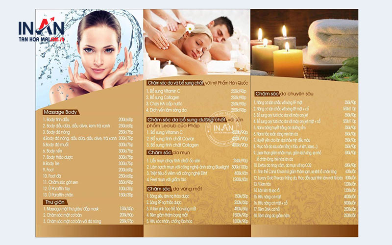 Mẫu Menu Spa đẹp Năm 2026