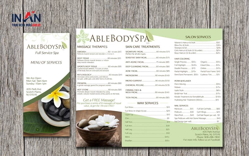 Kinh Nghiệm Thiết Kế Menu Spa