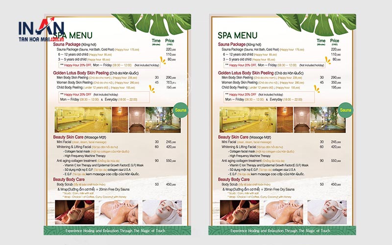 Font Chữ Phù Hợp Với Menu Spa