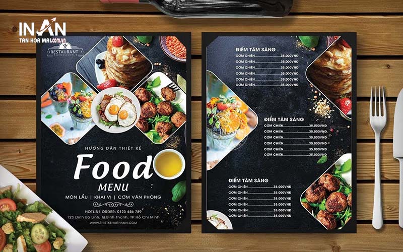 Mẫu Menu Tối Giản