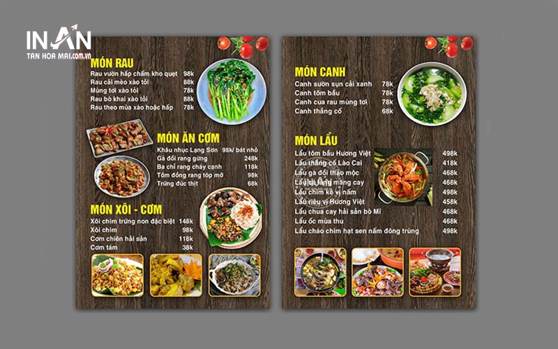 Mẫu Menu Sáng Tạo