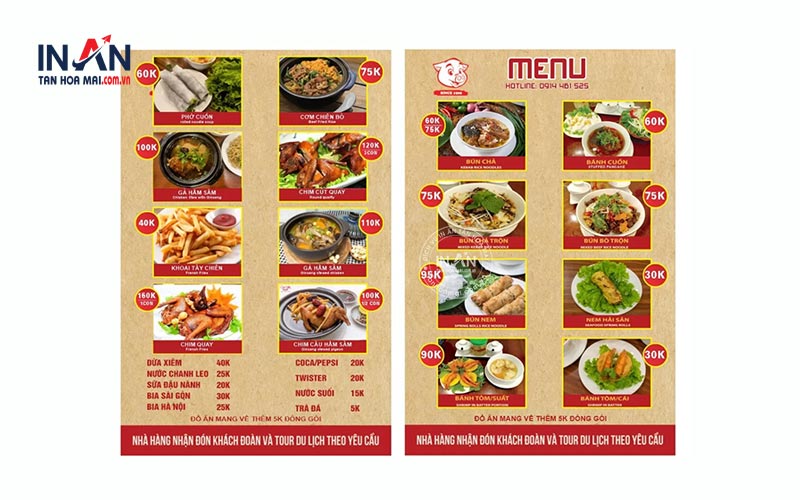 Kinh Nghiệm Thiết Kế Menu Nhà Hàng