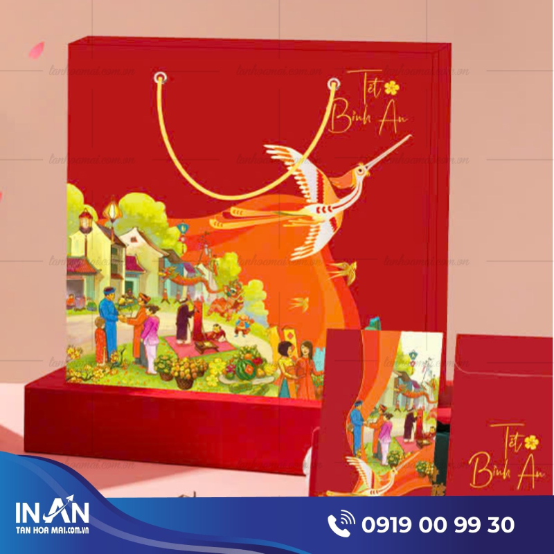 Túi giấy đựng quà Tết đẹp – In theo yêu cầu, giá tốt