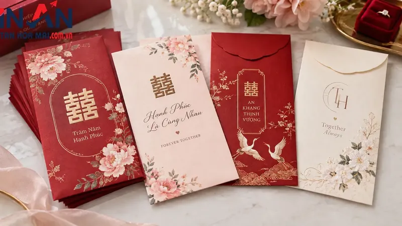 Mẫu bao lì xì Song Hỷ dành cho đám cưới