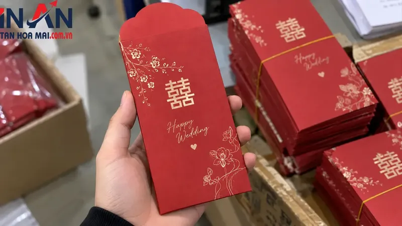 Mẫu bao lì xì cưới theo chủ đề ngày thành hôn