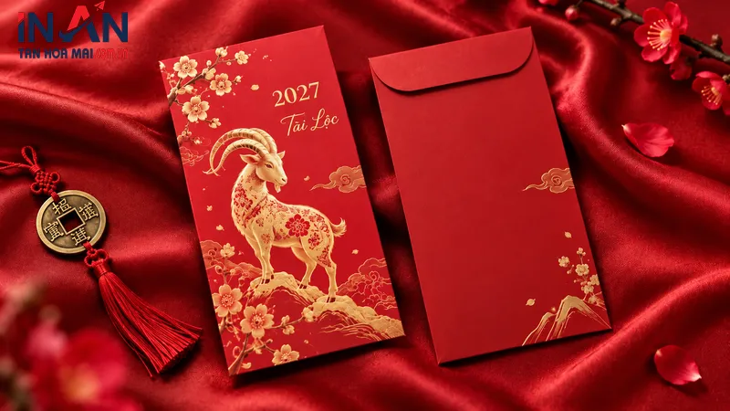 Hình ảnh mẫu bao lì xì màu đỏ tham khảo số 3
