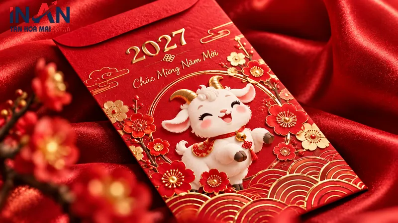 Mẫu phong bao màu đỏ dùng trong dịp Tết