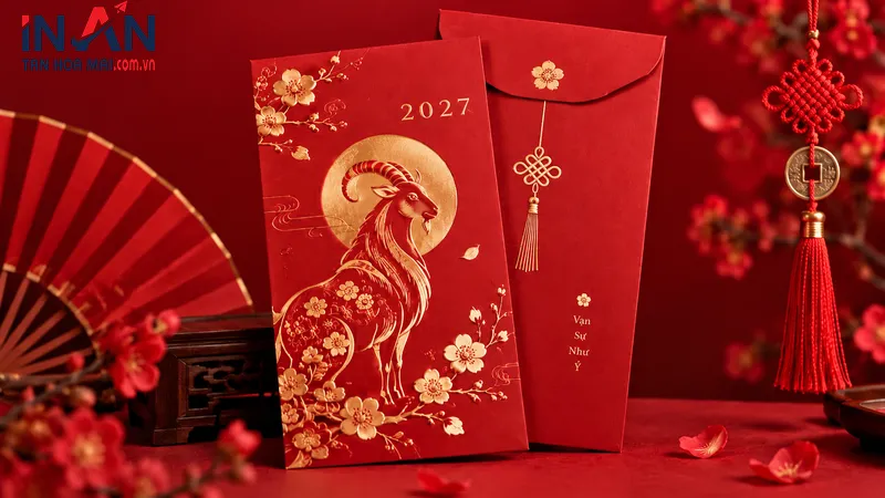 Mẫu phong bao lì xì màu đỏ tham khảo số 7