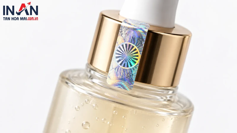 Tem hologram niêm phong trên lọ serum