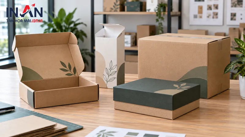 Các kiểu hộp carton nắp gài và hộp carton đóng gói sản phẩm