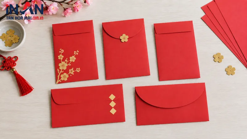 Một số mẫu thành phẩm bao lì xì đơn giản sau khi hoàn thiện