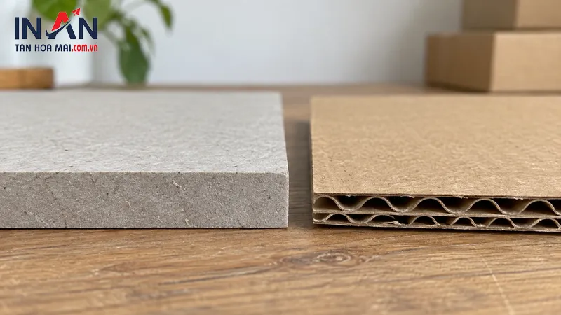 So sánh cạnh tấm carton lạnh đặc và carton sóng có lớp giấy gợn