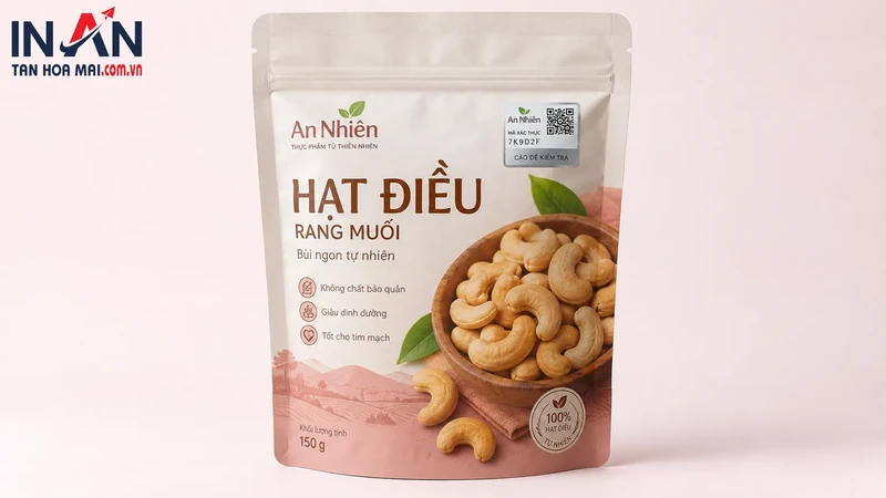 Mẫu túi hạt điều dùng minh họa giải pháp chống giả