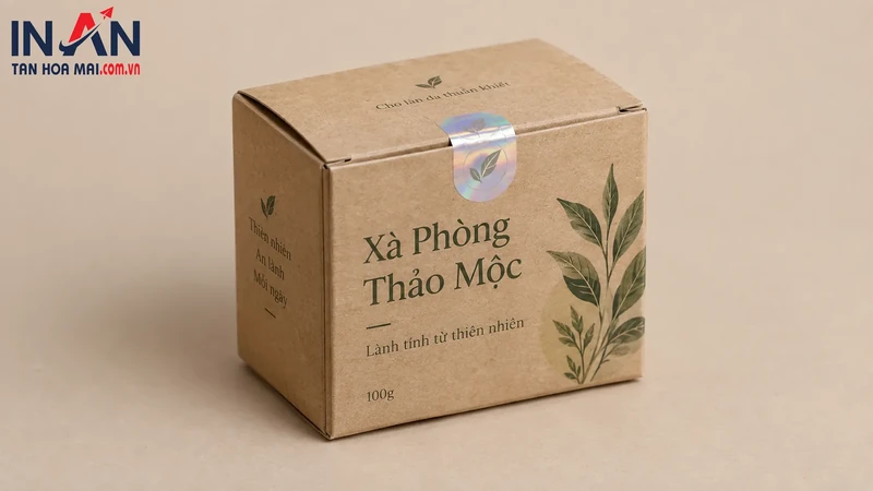 Mẫu hộp xà phòng dùng minh họa giải pháp chống giả