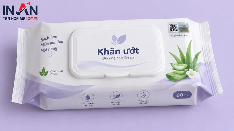 Mẫu gói khăn ướt dùng minh họa giải pháp chống giả