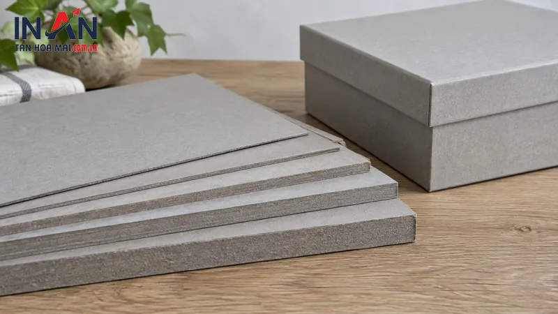 Nhiều tấm bìa carton lạnh có độ dày khác nhau đặt cạnh nhau