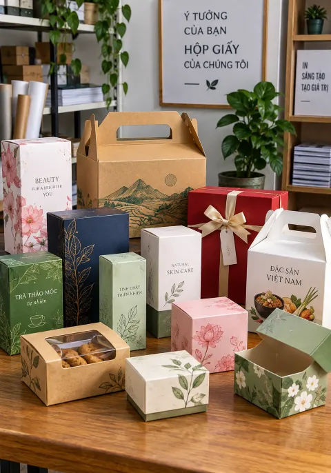Mẫu in hộp giấy theo yêu cầu tại Tân Hoa Mai