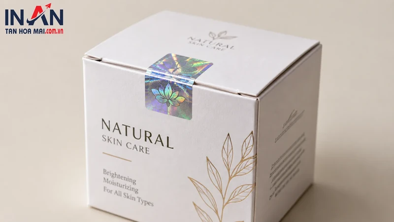 Hộp mỹ phẩm natural skin care tem hologram niêm phong