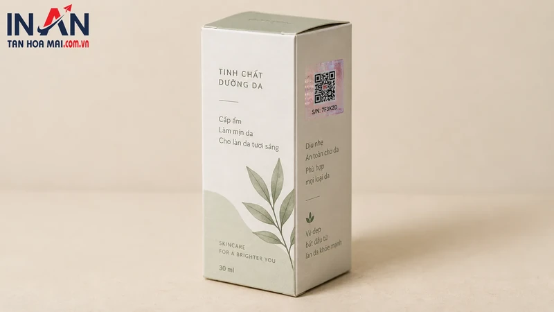 Mẫu hộp serum dùng minh họa giải pháp chống giả