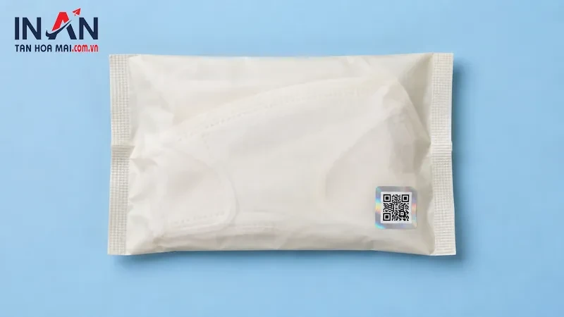 Tem QR xác thực trên gói khẩu trang