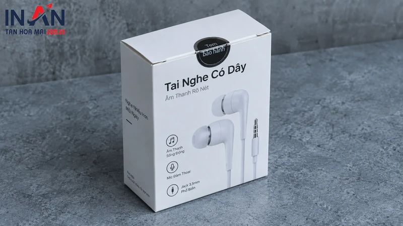 Mẫu hộp tai nghe dùng minh họa giải pháp chống giả