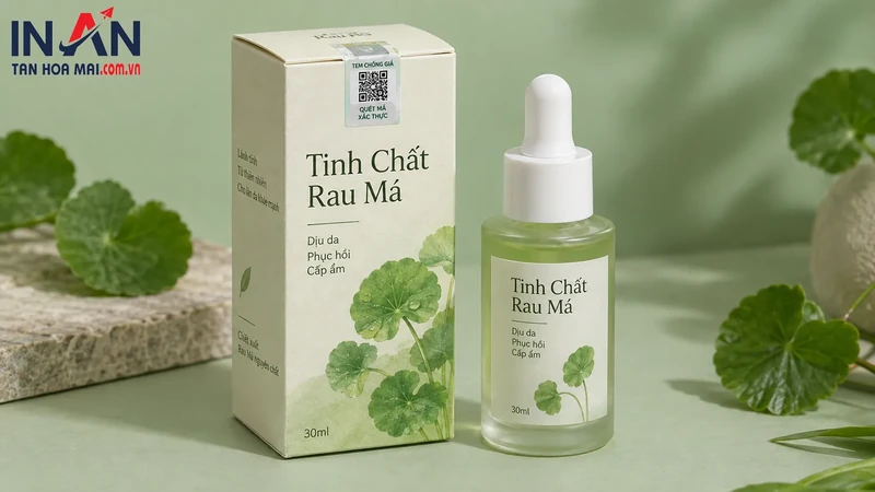 Serum rau má dùng minh họa giải pháp chống giả