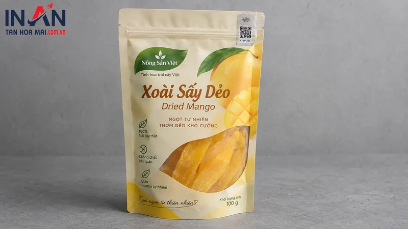 Mẫu túi xoài sấy dùng minh họa giải pháp chống giả