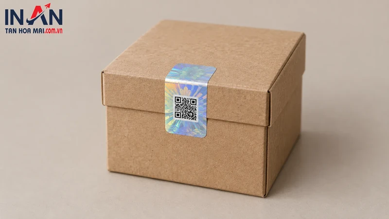 Tem QR kết hợp serial và dữ liệu xác thực trên bao bì sản phẩm