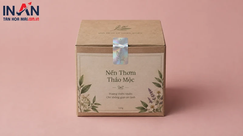 Mẫu hộp nến thơm dùng minh họa giải pháp chống giả