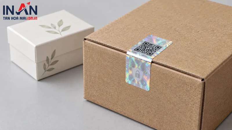 Mã QR xác thực được bố trí trên tem chống giả của hộp giấy